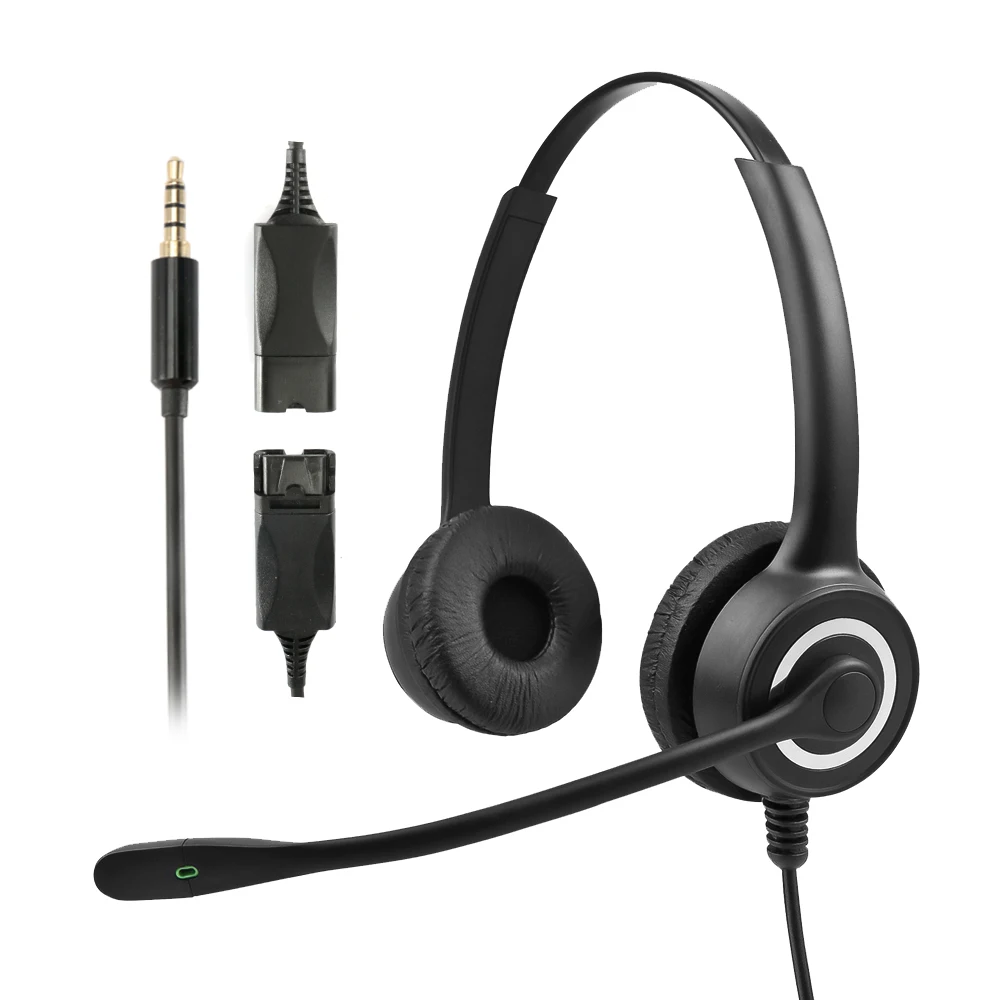 New 228MP Call Center Headset Office Telephone With Microphone Ear Earphone For Office Driver Call Center Skype - Color: QD Single 3.5mm Plug