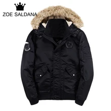 Zoe Saldana Men’s Coat New Winter Fashion Coats Vintage Warm Thicken Parkas Warm Slim Fit Brand Clothing