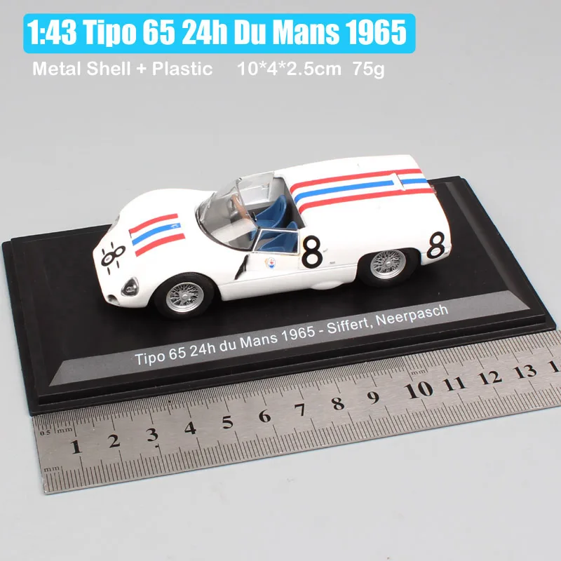 1:43 весы мини Tipo 65 24 часа в сутки Мана 1965 № 8 Siffert neerpasch СуперКары Спортивные Гонки литья под давлением моделирование легковых автомобилей игрушки для детей