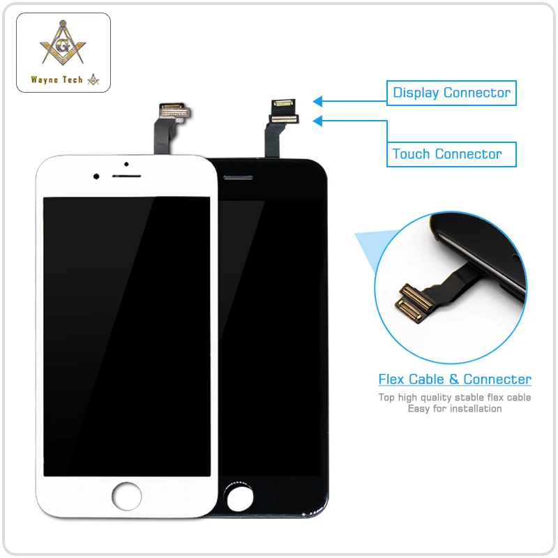 10 шт./лот None Spot AAA для iPhone 6 LCD полная сборка с экраном Замена объектива Pantalla Черный