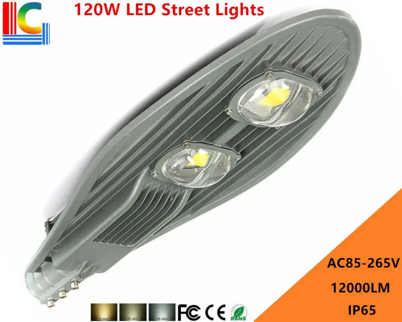 

AC85-265V 120W LED Street light 110V 220V 130W/LM IP65 Waterproof Apply Outdoor lighting highway main road motorway Park Plaza