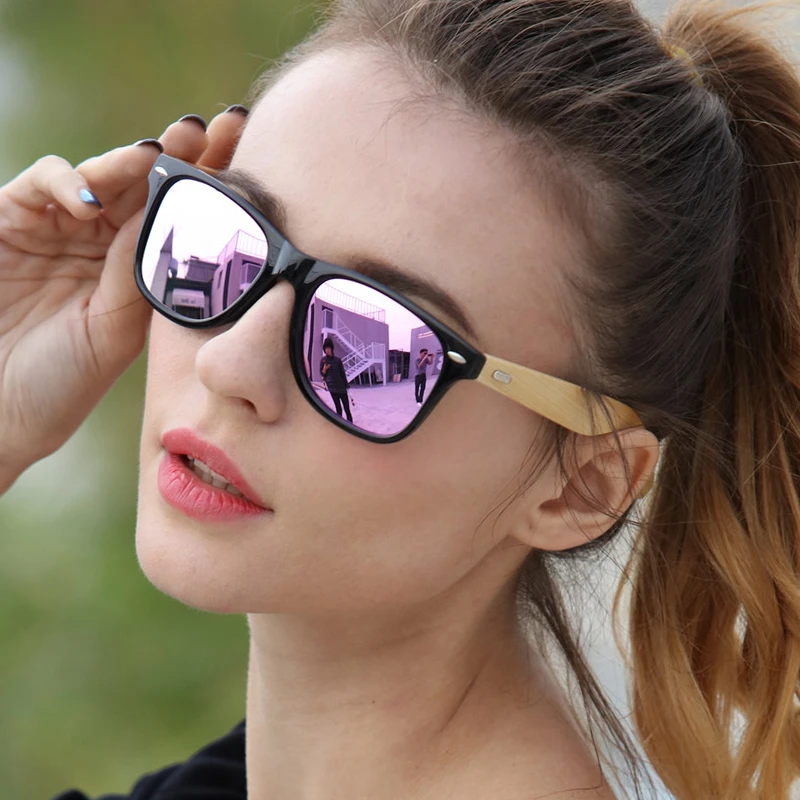 Gafas de polarizadas de madera de bambú para y mujer, lentes de sol con brazos de bambú reales, lentes polarizadas, gafas de espejo, sunglasses|brand designer sunglassesbrand sunglasses - AliExpress