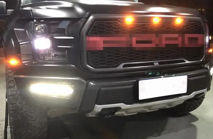 2 шт. DRL светодиодный дневные ходовые огни Противотуманные фары для Ford Raptor SVT F150 с сигналом поворота желтый стиль реле