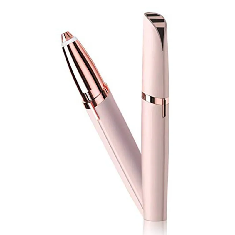 

Eyebrow Trim Device Rose Golden Battery Lipstick Shape Epilator Alloy Cutter Head 360 All Round Brow Shave Implement