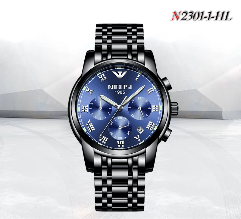 NIBOSI Relogio Masculino Mens Watch Silver and Gold Men's Watches Clock Man Full Steel Quartz Clock Man Stainless Steel Watch (9)