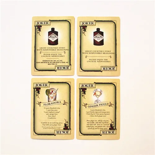 56 шт. Набор бумажных игральных карт HENDRICK'S GIN Poker Card deck развлечения коллекция вино