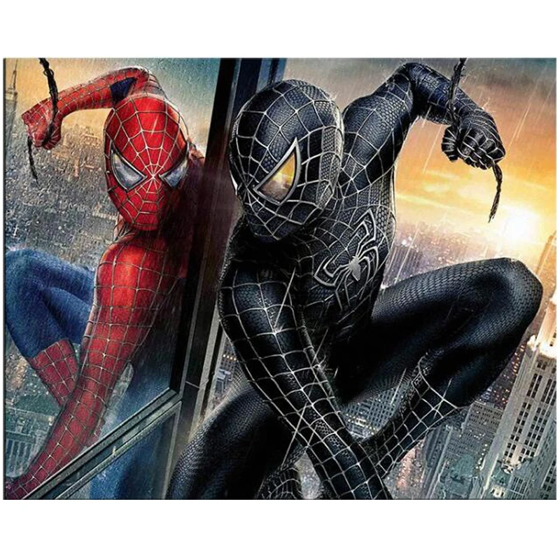 

Diy Embroidery Black And Red Spiderman Diamond Painting Cross Stitch Square Decoration Of Rhinestone Full Mosaic ZP-304