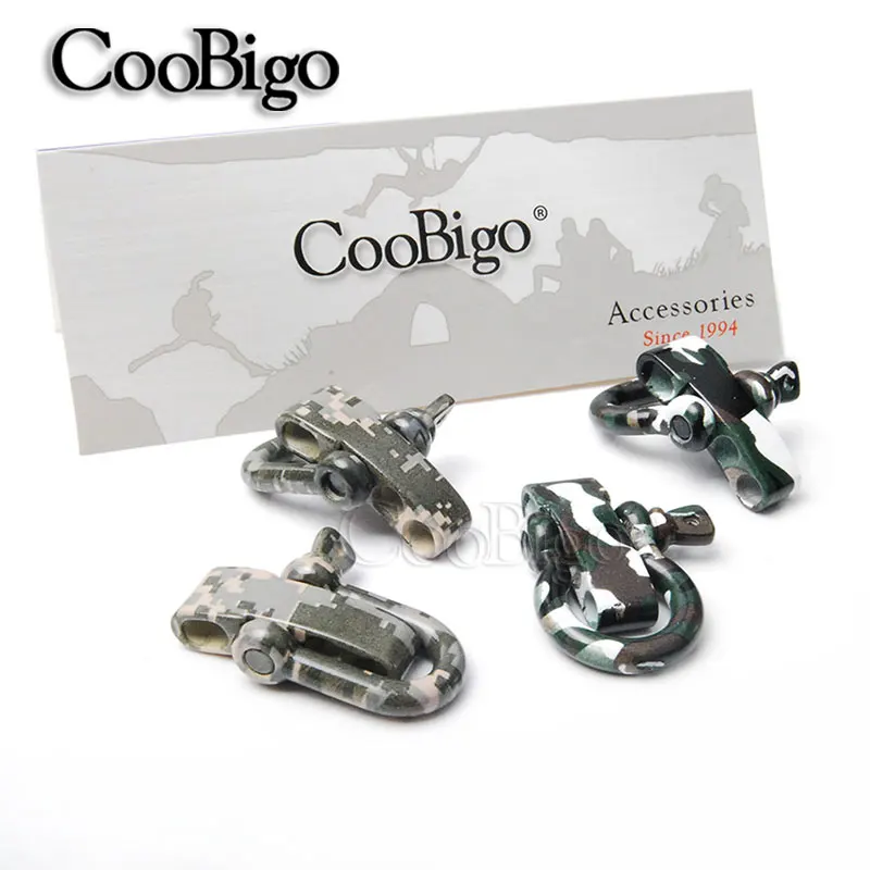 

10pcs Dark Jungle Bow / D Shackle Digital Camo Adjustable Bar M5 210kg Tensile Test Data Paracord Bracelet Travel Kit#FLQ039C+B1