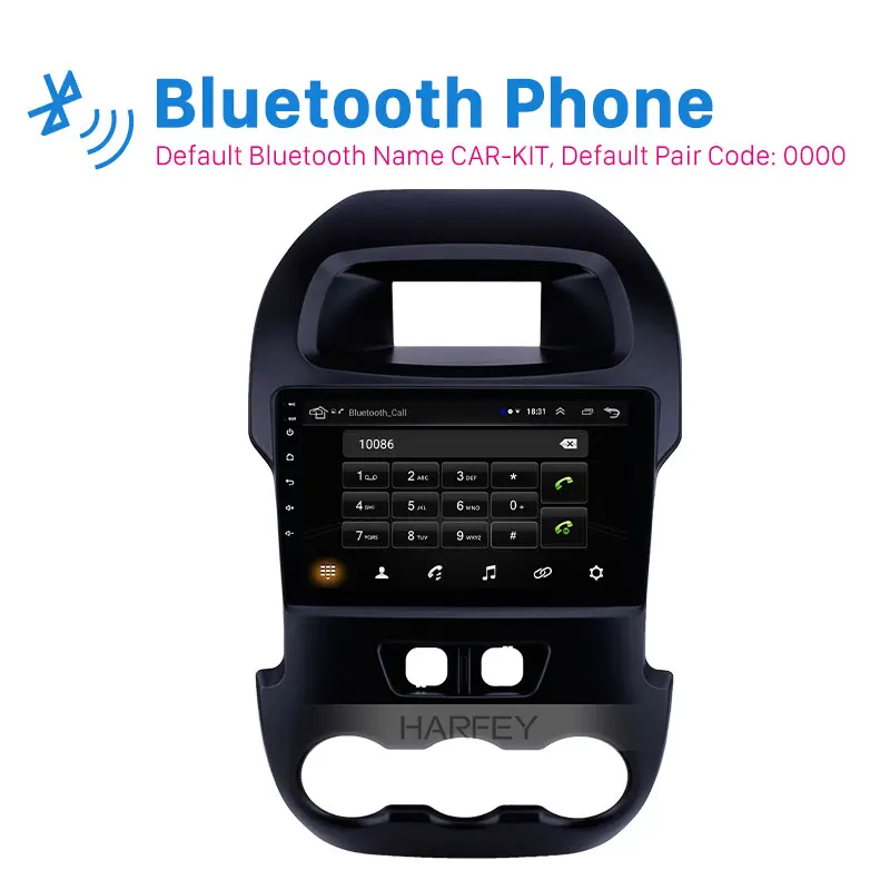 Sale Harfey GPS Car Radio for Ford Ranger 2011-2014 9" Android 8.1 with Bluetooth HD Touchscreen support TPMS SWC Carplay Digital TV 1