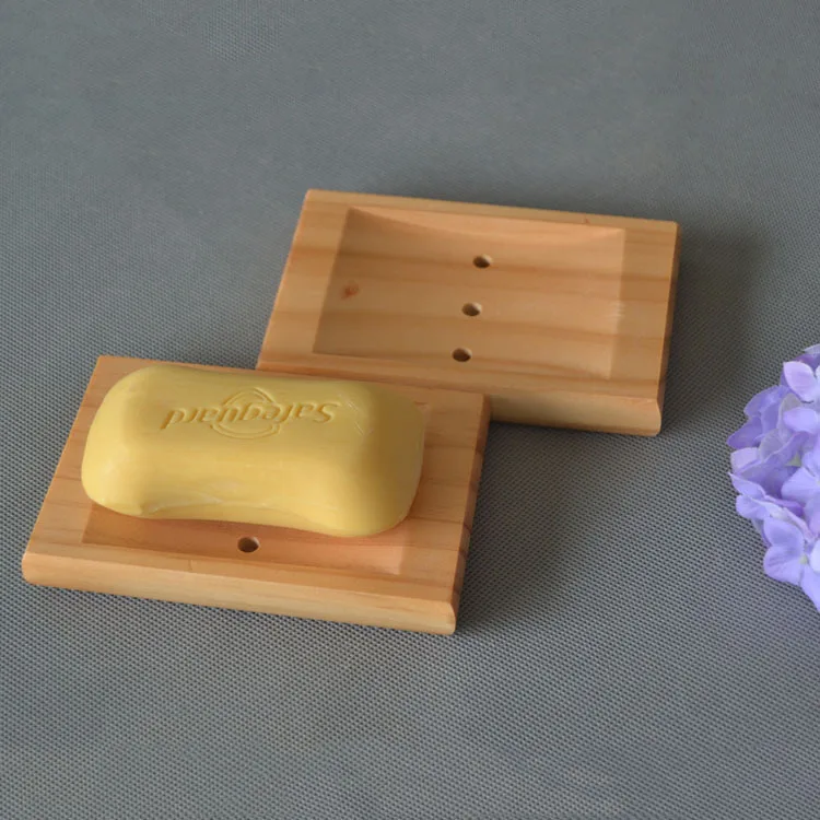 New Wooden Soap Dish Holder Strong Suction Cup Soap Storage Box for