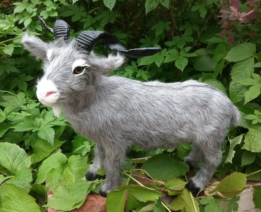 New Lovely Creative Simulation Gray Goat Toy Lovely Handicraft Goat