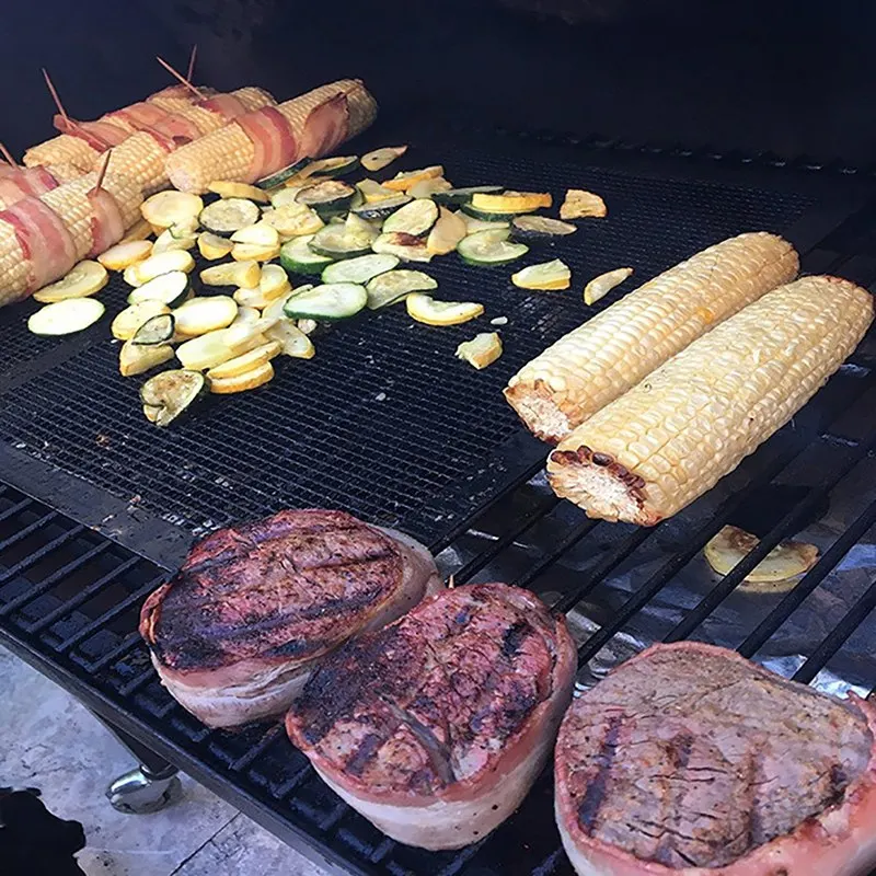 BBQ Grill Mesh Teflon Mat Non Stick Heat Resistance Improve Thermal