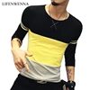 2022 New Fashion Brand Men's T Shirt Spring O Neck Patchwork Long Sleeve T Shirt Men Hot Sale Plus Size Top Tees Shirts M-5XL ► Foto 1/6