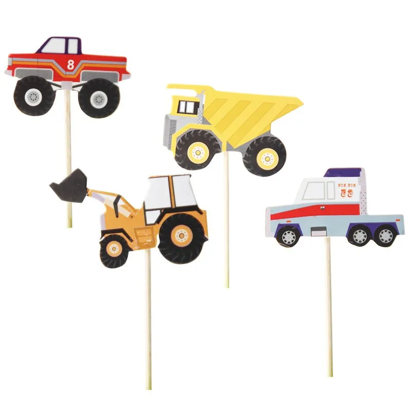 48pcs Car Automobile Cupcake Toppers Picks for Happy Birthday Party Decorations Boys and Christmas Decorations for Home Cake (2)