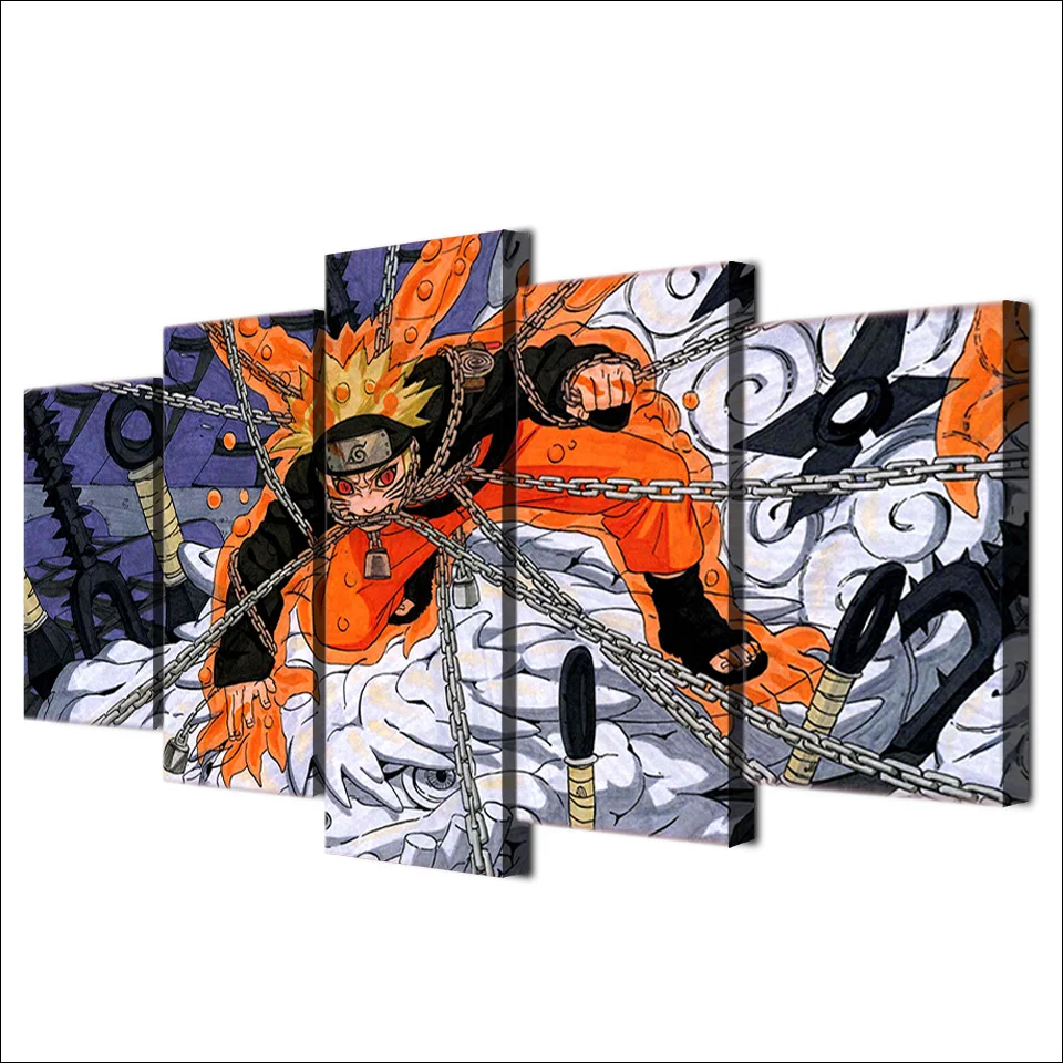 5 Pieces Canvas Prints Uzumaki Naruto Picture Abstract Painting Wall