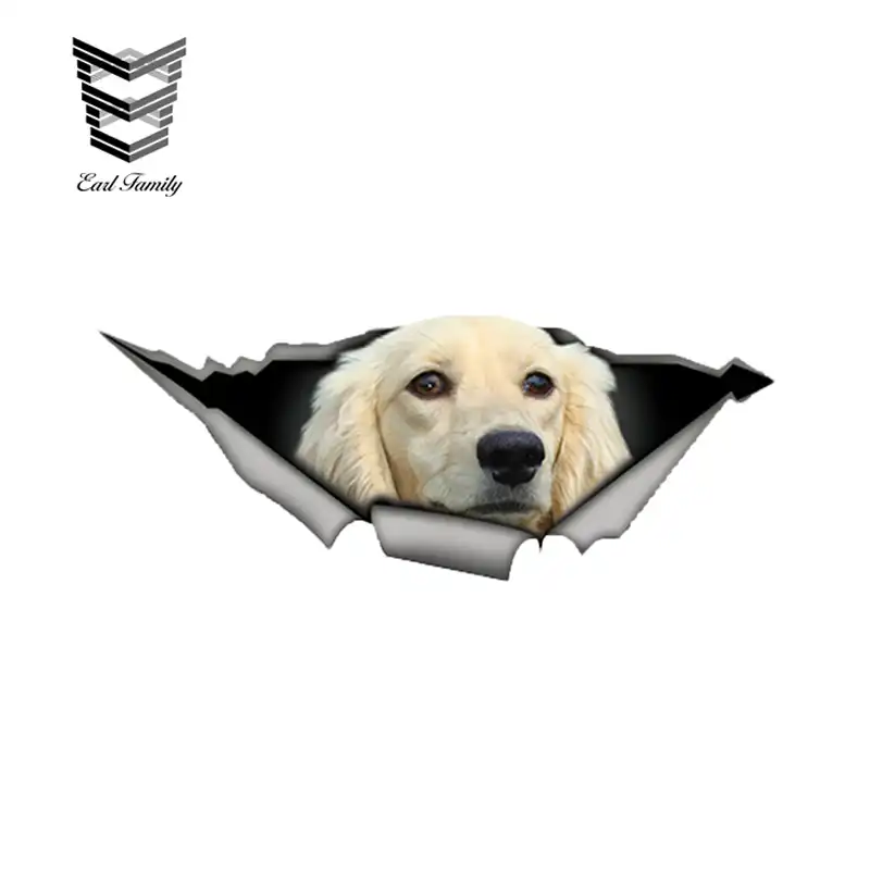 Earlfamily 13cm X 5 1cm White Long Haired Dachshund Car Sticker