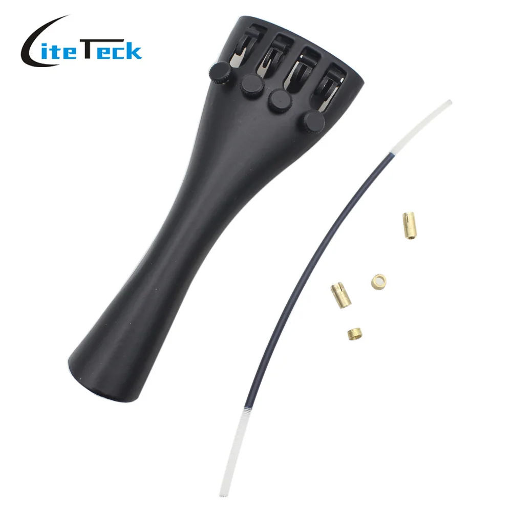 

3/4 4/4 Violin Fiddle Tailpiece with 1pcs Tailgut Tailcord Aluminum Alloy 4 Fine Tuners Violin Parts & Accessories