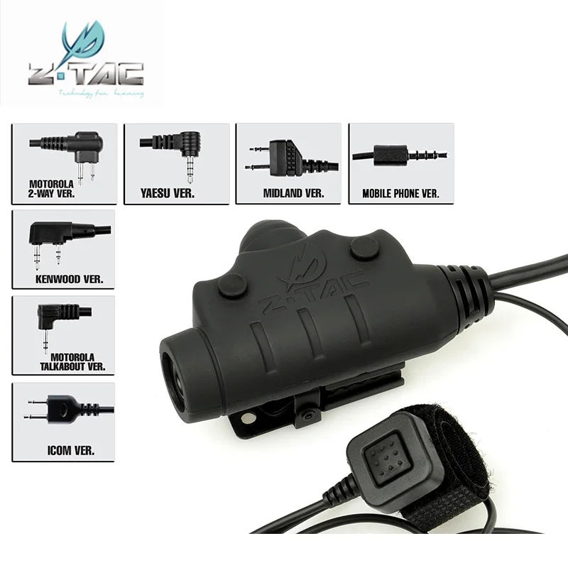 Z тактический новая версия Airsoft U94 PTT для KENWOOD Plug BaoFeng UV 82 радио гарнитуры walkie talkie
