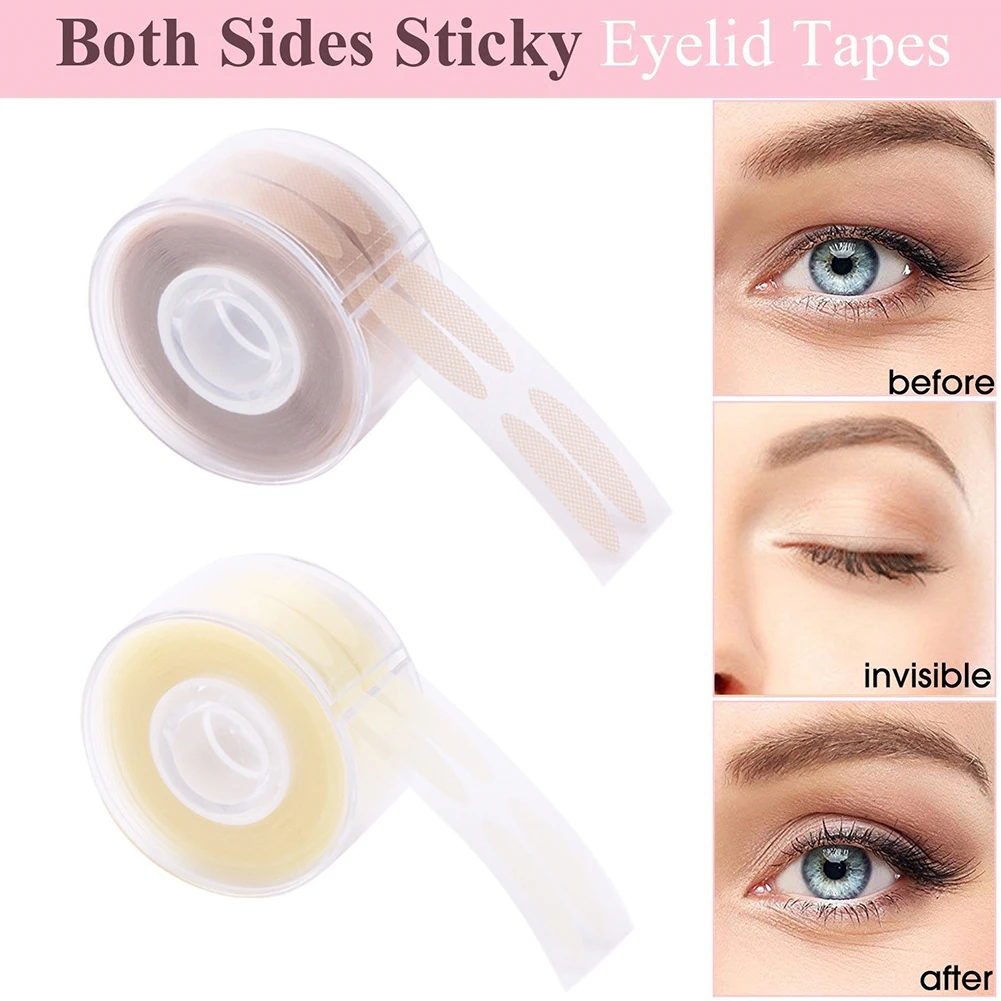 600 pairs Double Eyelid Sticker Tape Clear Beige Eyelid Sticker Transparent Invisible Natural Double Fold Eyelid Tape