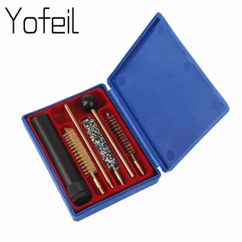 

5 in 1 High Quality Universal Cleaning Kit Brushes Professional gun cleaning tools for Rifle Pistol with blue case box