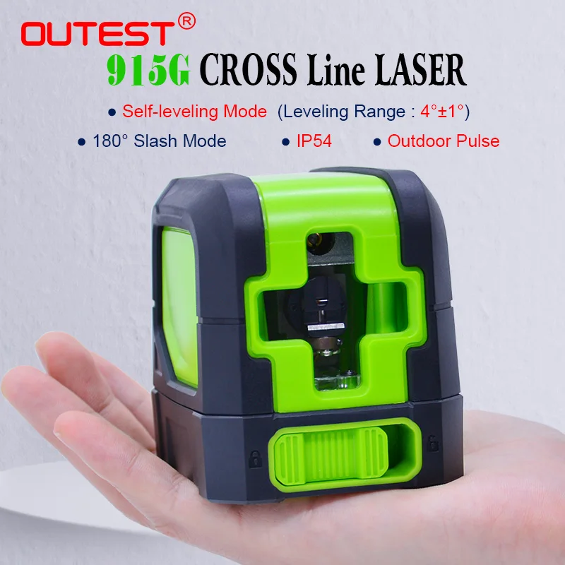 

OUTEST Laser Level Green 2 Lines Self-leveling Laser Leveler Vertical Horizontal Cross Laser Red Beam Line Measuring Instrument