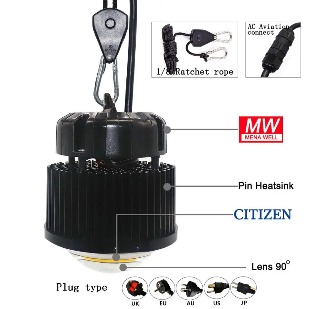 

Citizen CLU048-1212 100W COB LED Grow Light Full Spectrum With Meanwell Driver Greenhouse Hydroponics Plant Growing Light
