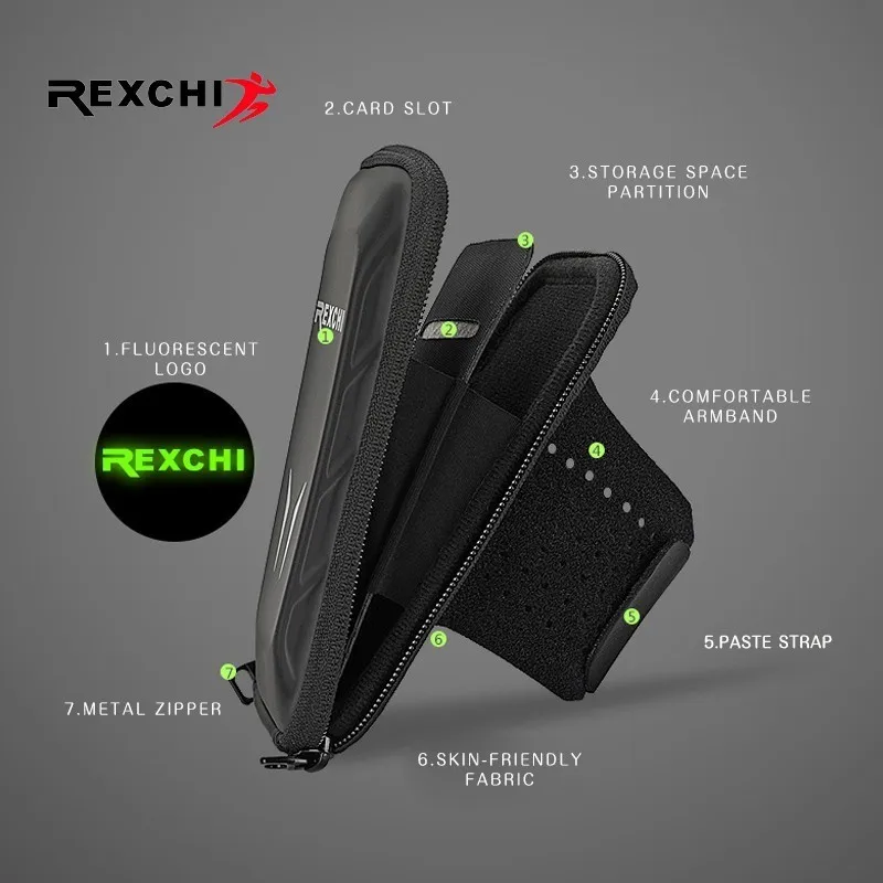 REXCHI Outdoor Trail Running Arm Bag Ultralight Waterproof Gear Women Sport Accessories Mobile Phone Holder Lady Fitness Wallet