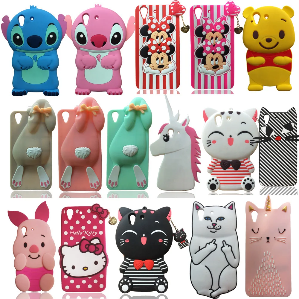 

For Huawei Y6II Y6 II 2 Y6-2 Cute 3D Soft Silicone Case Cartoon Cat Unicorn Pig Phone Back Cover for Huawei Y6 II Shell Skin