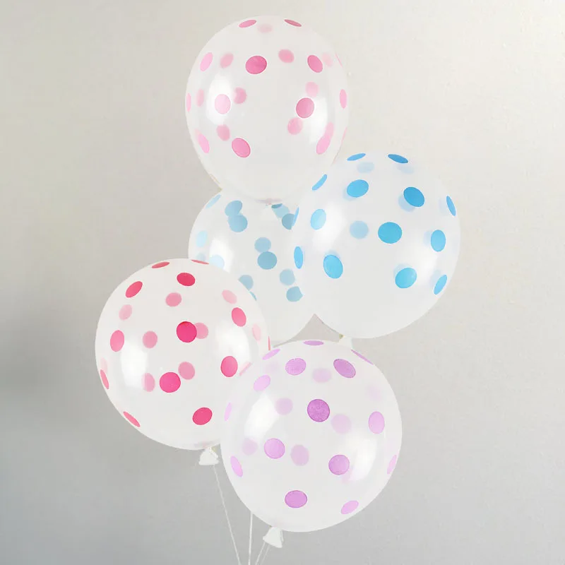 

10pcs/lot Colored Dots Transparent Latex Balloons Wedding Birthday Baby Shower Decorations Party Balloon Globs