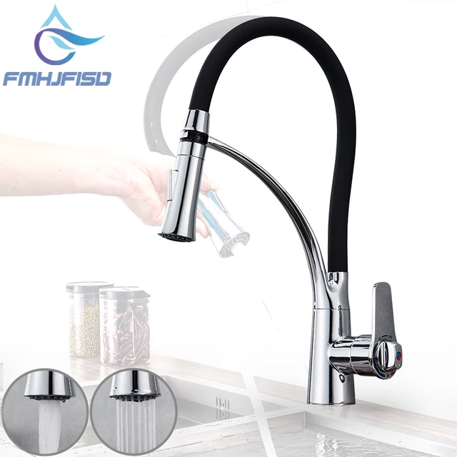 Special Price 360 Rotation Thermostatic Kitchen Faucet Stream Sprayer Outlet Spout Black Rubber Hot and Cold Faucets