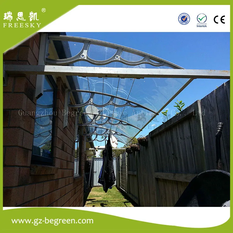 YP100120 100x120cm 100x240cm 100x360cm  White Plastic Bracket polycarbonate awning entrance door canopy balcony awnings