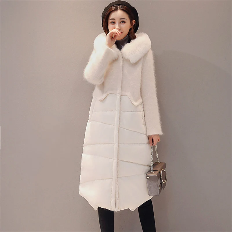 Fourrure Yp2160 blanc Du Duvet Mode Bas Longue Manteau D'hiver pourpre De Minces Vers Blanc Femme Grand Nouvelle Femmes En Veste Col Parka Velours Canard Le Noir Couture FxEqHHwgO