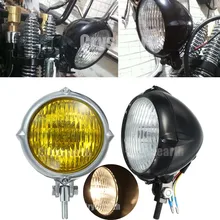 Universale Dell’annata Bates Luce Della Testa Della Lampada del Motociclo di Stile H4 Lampadina Per Honda Kawasaki Harley Chopper Sportster Softail Custom
