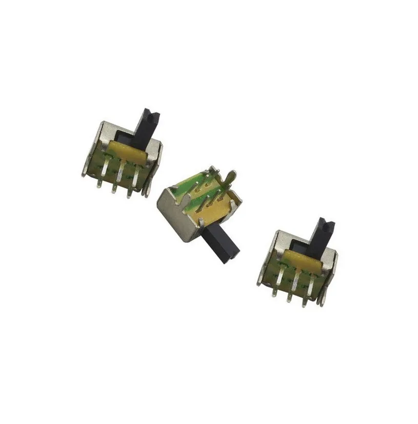 

50pcs SK22D07 6Pin Toggle Vertical Slide Switch 2P2T 4mm Handle for PCB Mount