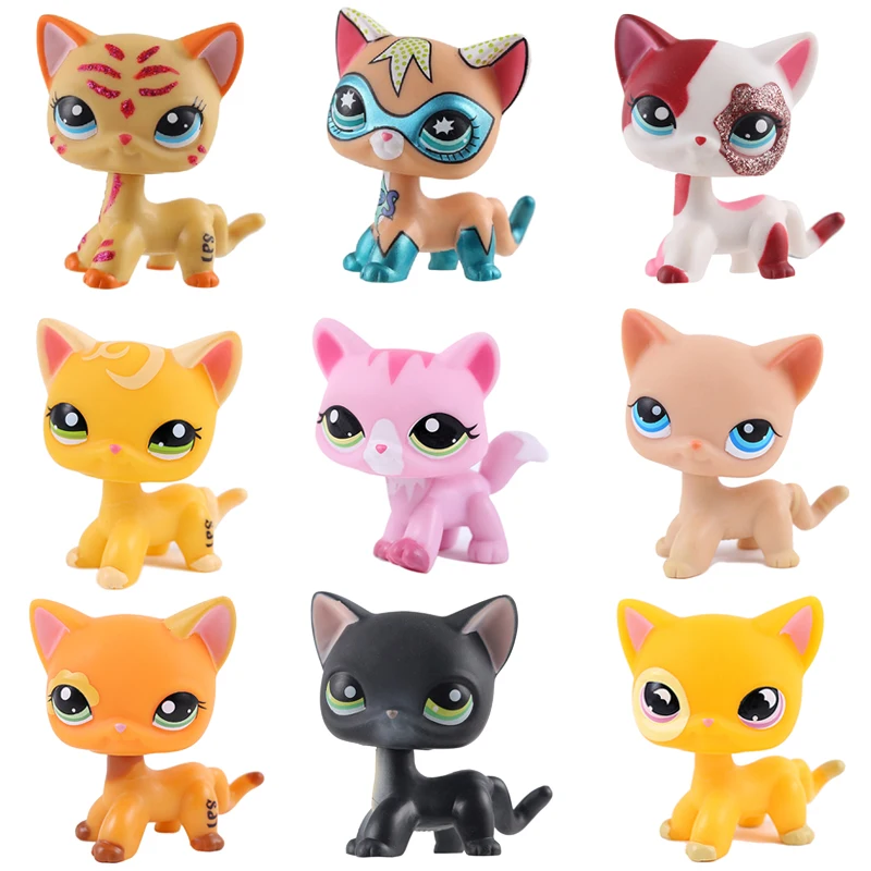 

Real Pet Shop Lps Toy Collection Station New Stand Short Hair Cat Black Dachshund Dog Big Dane Shepherd Dog Children's Toys