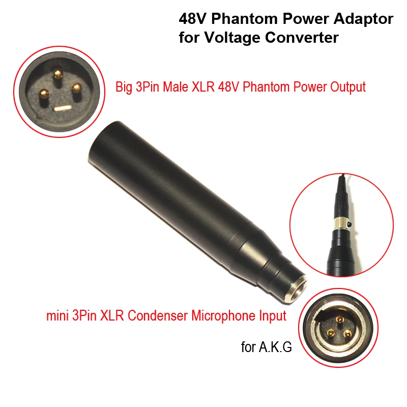 Condenser Mic XLR Adaptor TA3F Mini 3Pin Condenser Microphone XLR to