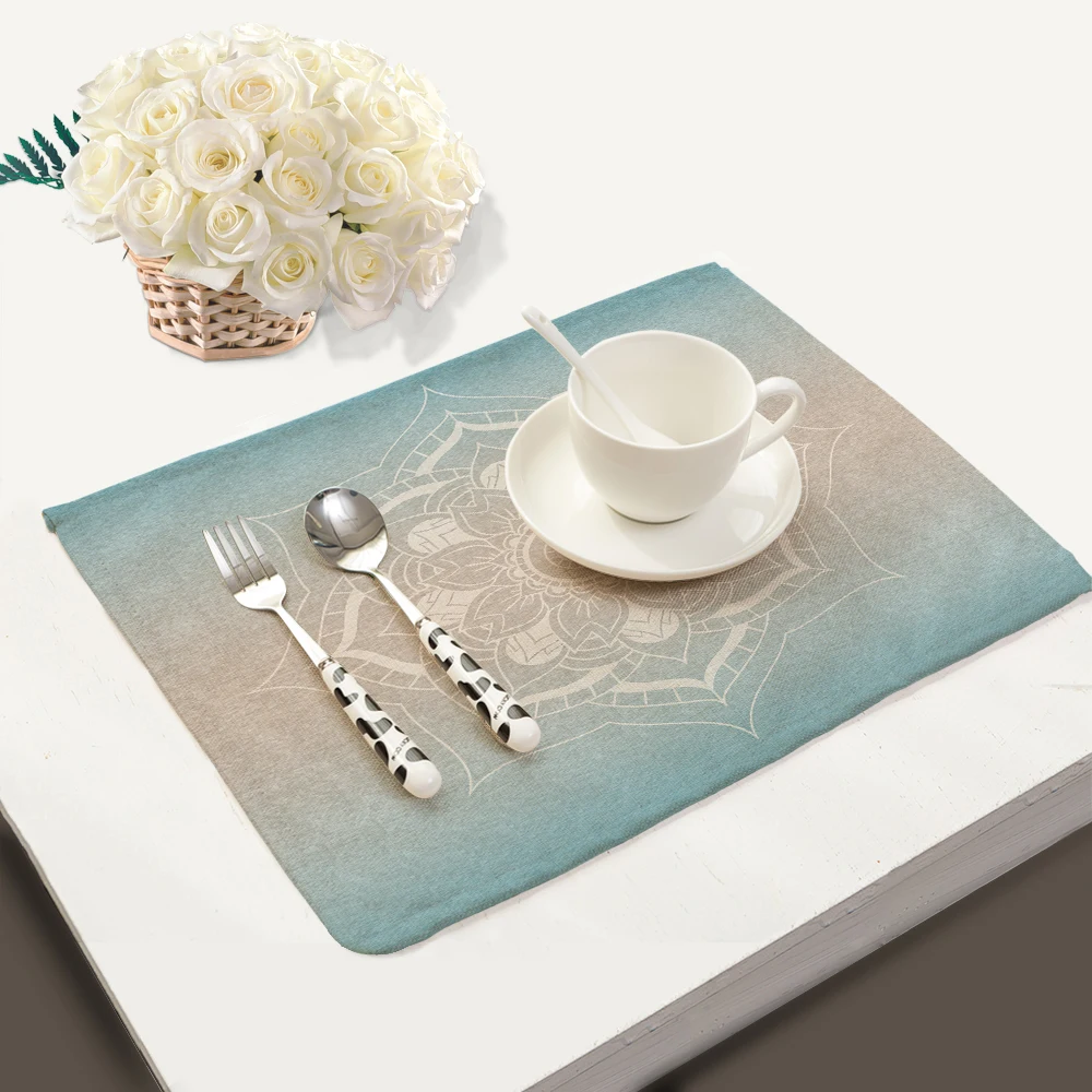 Miracille Mandalas Pattern Fashion Table Placemats for Table Set Cotton Linen Home Accessories Kitchen Pad Coffee Tea Place Mats Miracille Mandalas Pattern Fashion Table Placemats for Table Set Cotton Linen Home Accessories Kitchen Pad Coffee Tea Place Mats