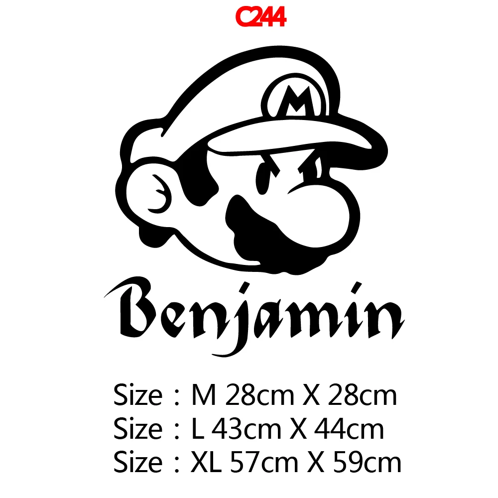 Custom Name Vinyl Super Mario Wall Sticker Removable Decor For Kids Room Children Room Decoration Art Decal
