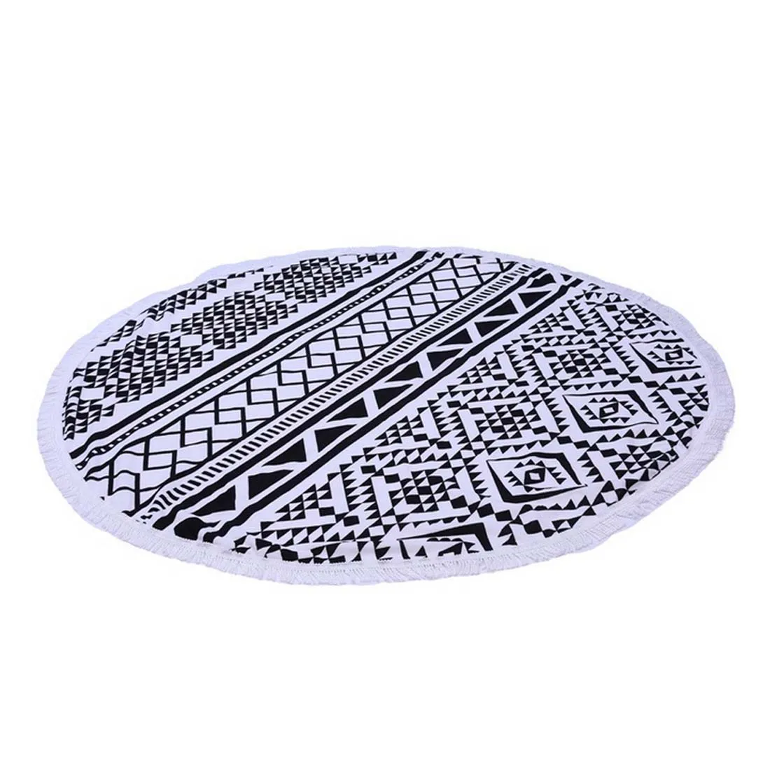 New Summer Large Microfiber Printed Round Beach Towels With Tassel