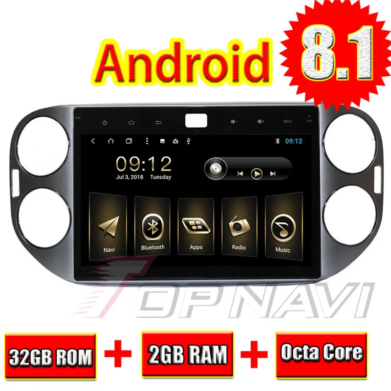 

Car GPS Navigator for VW Universal Tiguan 9'' Android 8.1 Topnavi Auto Multimedia MP3 MP4 Players Navigatio Radio Tuner Stereo