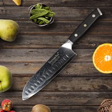 SUNNECKO Professional 7″ inches Santoku Knife Japanese VG10 Steel Sharp Blade Damascus Kitchen Tools Cleaver Knives G10 Handle