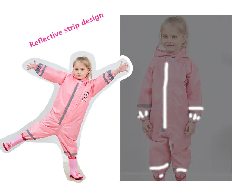 2.85-110CM waterproof raincoat for children kids baby rain coat poncho boys girls rainwear school students rain suit Rain Jumpsuit