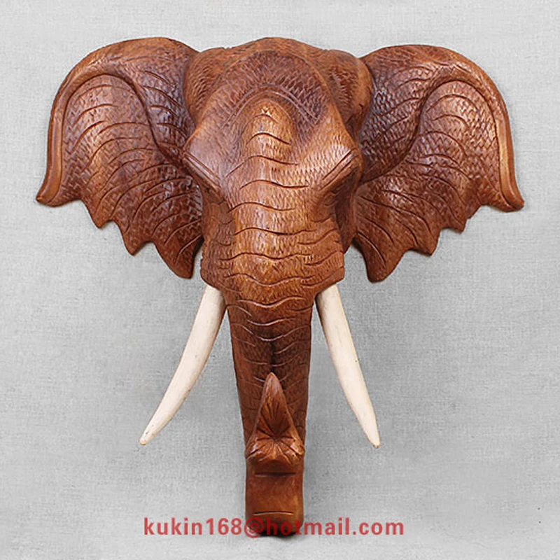 

Wooden handicrafts, Elephant head, Shop / Home wall decorations