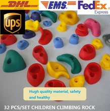 32 pcs/set, Plastic Rock Climbing Wall Kit Rock Stones Kids Toys Sports Hold outdoor game Playground With screw thinkeasy 32 pcs plastic children indoor rock climbing stones screw toy wall kit kids toys sports hold outdoor game playground
