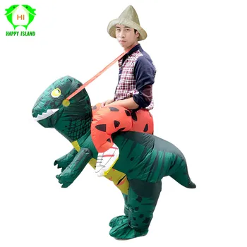 

New type Purim T-REX Costume inflatable dinosaur costume green Blowup Dinosaur Carnival Halloween Party Inflatable costume adult