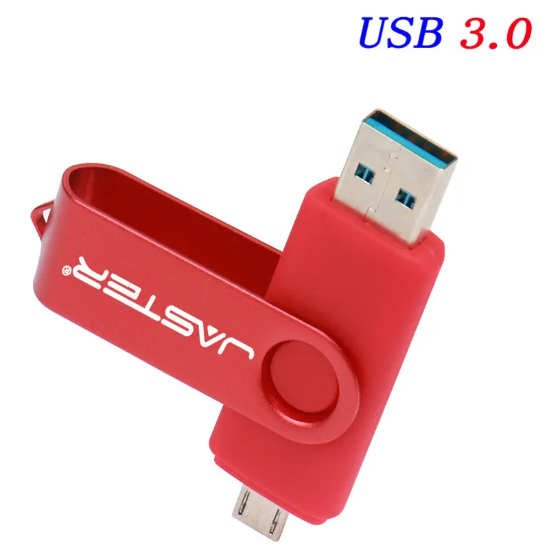 JASTER USB 3,0 логотип клиента OTG ручка-накопитель 4 ГБ 8 ГБ 16 ГБ 32 ГБ 64 ГБ 128 ГБ Флешка металлический usb флеш-накопитель карта памяти - Цвет: Red