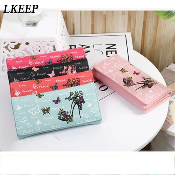 

Butterfly High Heels Pattern Wallets For Women Coin Purse Fashion Printing Long Wallet Handbag Women's Wallets