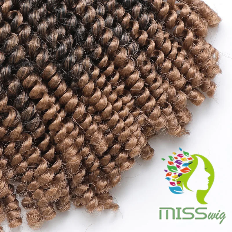 

MISS WIG Crochet Braids Ombre Braiding Hair 8 inch Synthetic Hair Extensions Braids Curly Twists Fluffy Normal color
