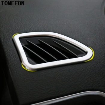 

For Ford Edge 2015 ABS Matte Interior Front Up Air Conditional Vent Frame Cover Trim AC Outlet Sticker Car Styling 2PCS