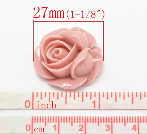 DoreenBeads 20 розовый цветок розы украшения ювелирных изделий 27x27 мм (B15637) yiwu|jewelry pin|jewelry